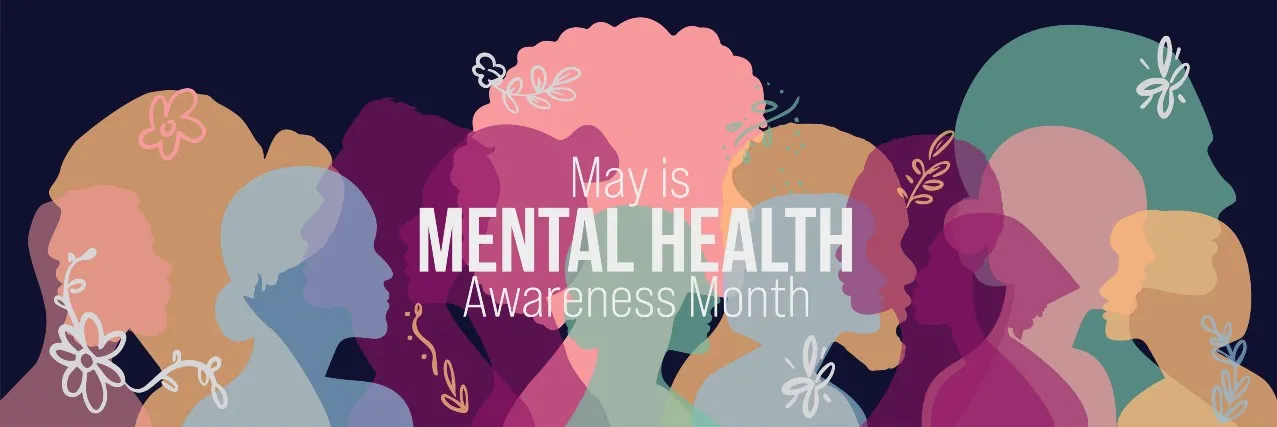 graphic image of heads for mental health awareness month